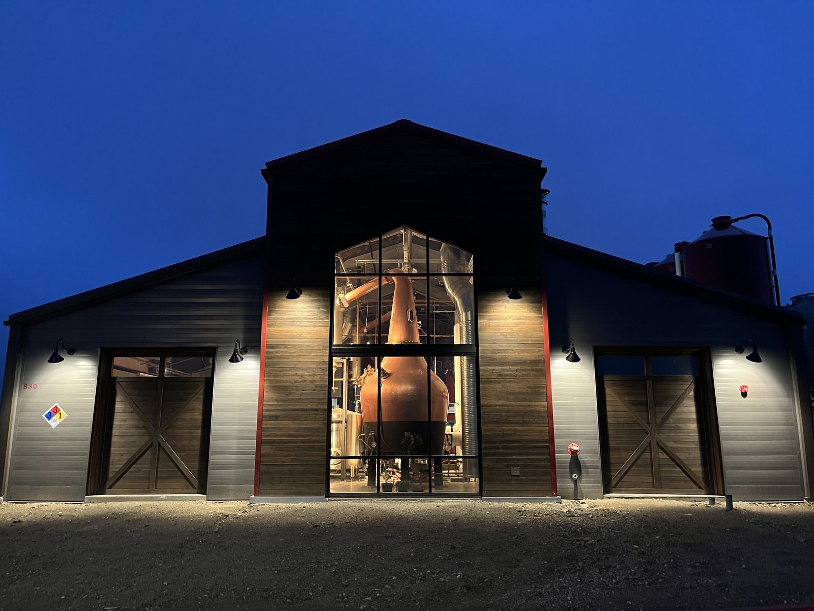 Rick Thomas Distillery at night in Black Hawk, Colorado